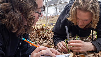 ecology students outdoors