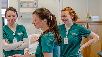 nursing students laughing